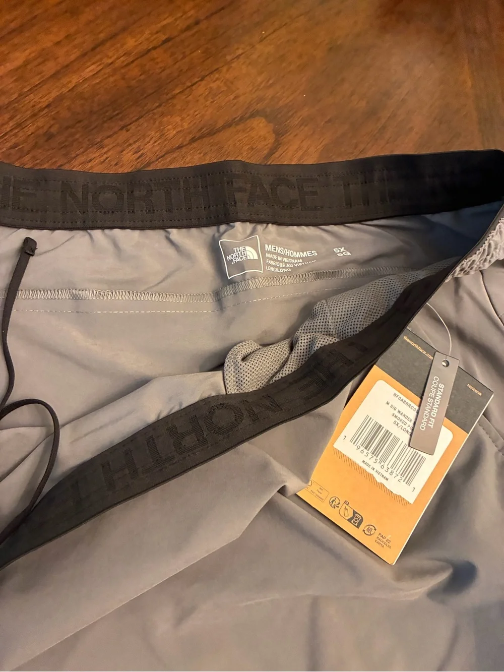 The North Face Mens Big Wander Short 2.0, 5X, LNG, Smoked Pearl New